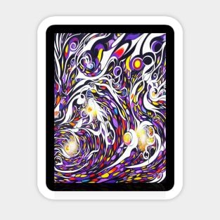 Spiral Galaxy Drawing Black Hearts Magical Adventure Sticker